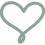 Icône verte d'un coeur